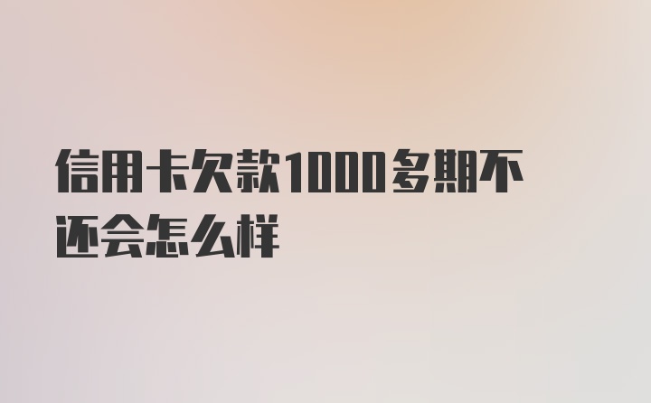 信用卡欠款1000多期不还会怎么样