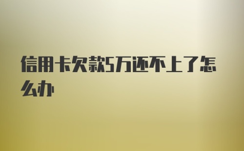 信用卡欠款5万还不上了怎么办