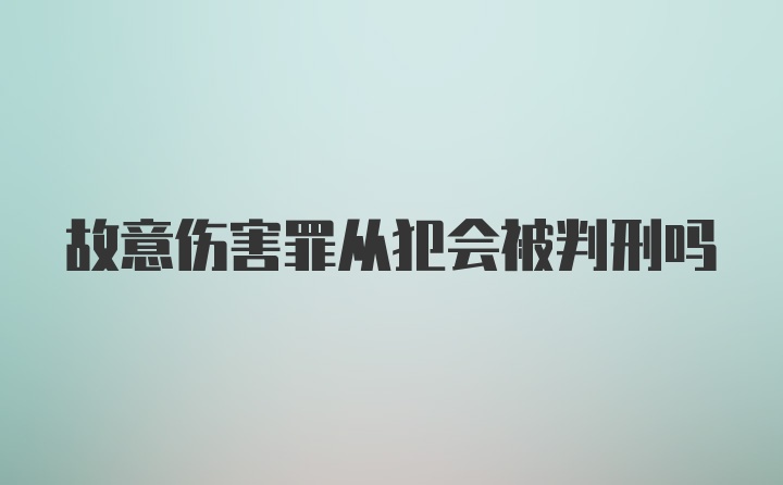 故意伤害罪从犯会被判刑吗