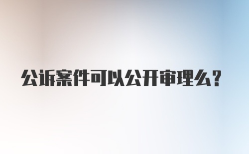 公诉案件可以公开审理么？