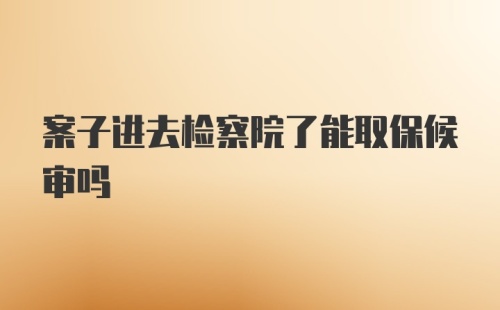 案子进去检察院了能取保候审吗