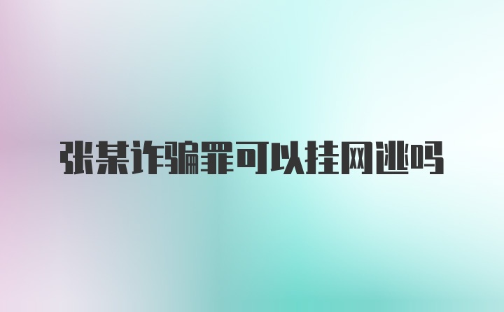 张某诈骗罪可以挂网逃吗