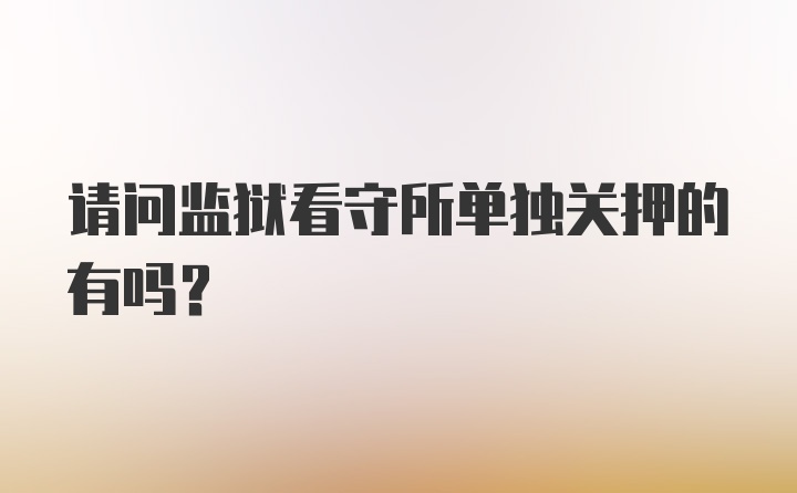 请问监狱看守所单独关押的有吗?