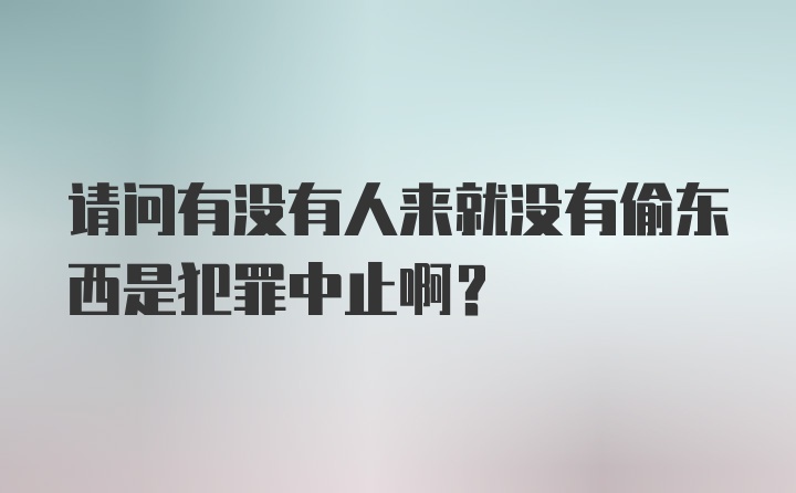 请问有没有人来就没有偷东西是犯罪中止啊？