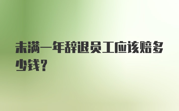 未满一年辞退员工应该赔多少钱？