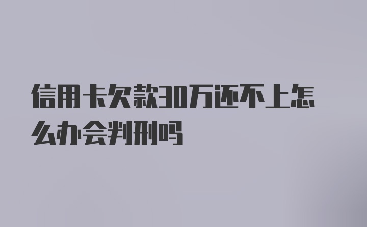 信用卡欠款30万还不上怎么办会判刑吗