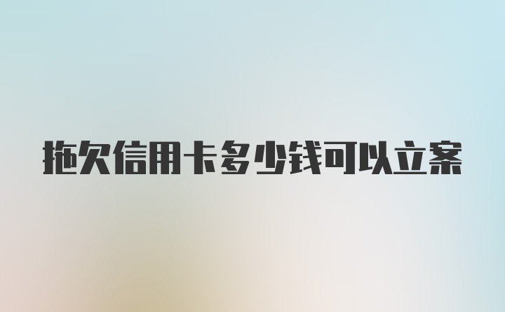 拖欠信用卡多少钱可以立案