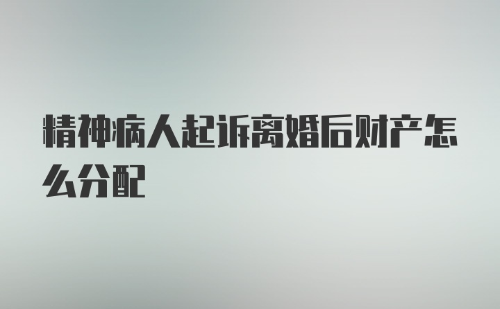 精神病人起诉离婚后财产怎么分配