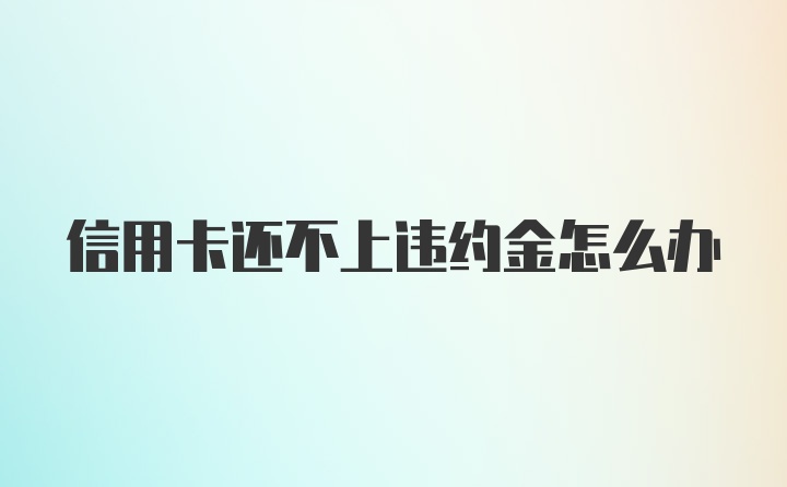 信用卡还不上违约金怎么办