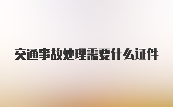 交通事故处理需要什么证件