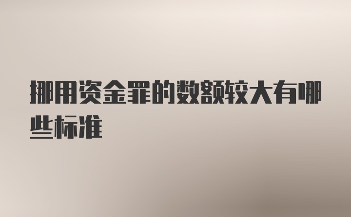 挪用资金罪的数额较大有哪些标准