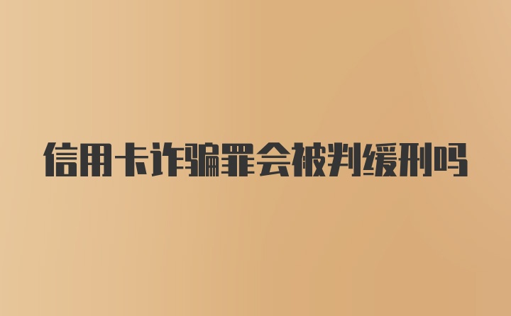 信用卡诈骗罪会被判缓刑吗