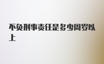 不负刑事责任是多少周岁以上