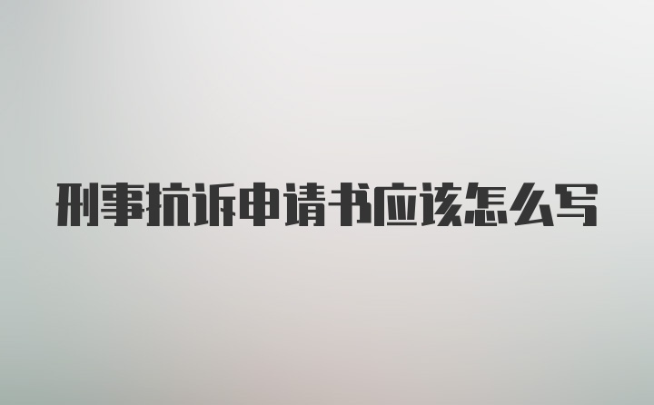 刑事抗诉申请书应该怎么写