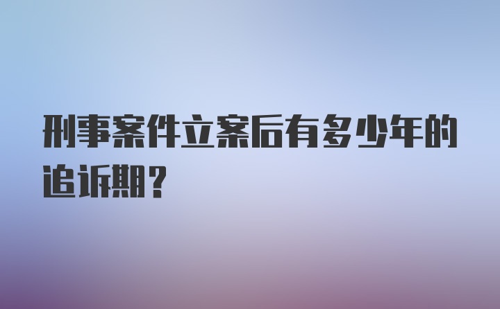 刑事案件立案后有多少年的追诉期？