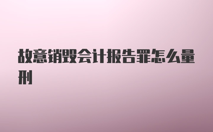 故意销毁会计报告罪怎么量刑