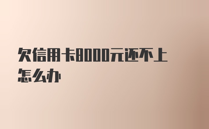 欠信用卡8000元还不上怎么办