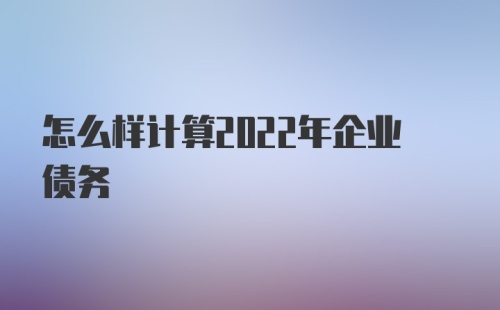 怎么样计算2022年企业债务