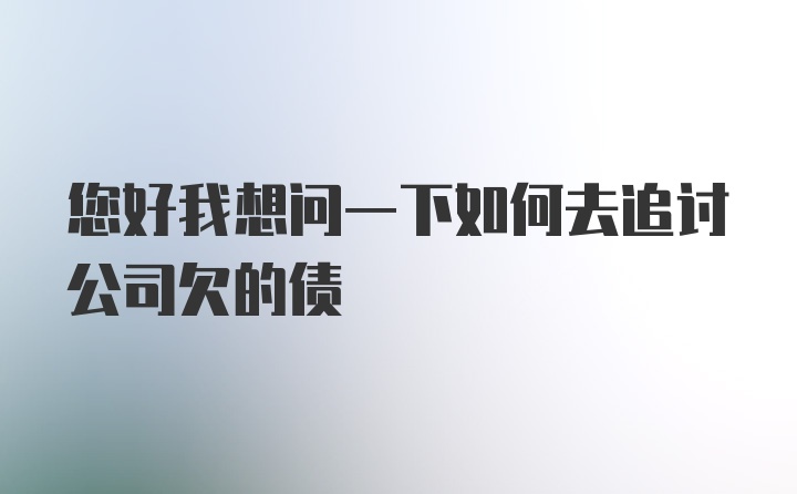 您好我想问一下如何去追讨公司欠的债