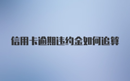 信用卡逾期违约金如何追算