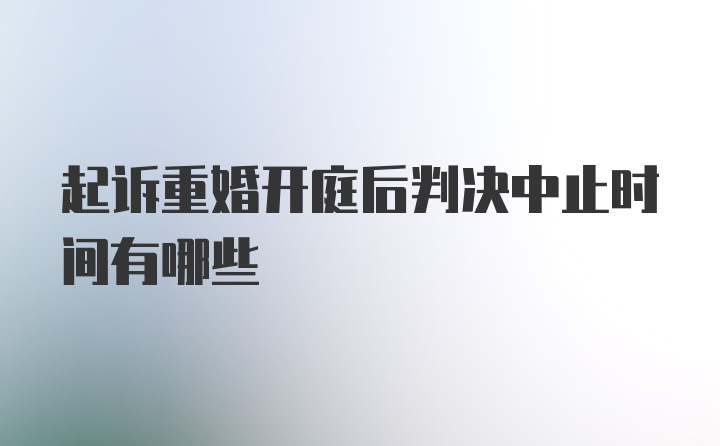 起诉重婚开庭后判决中止时间有哪些