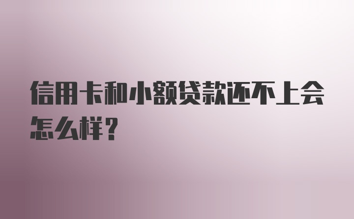 信用卡和小额贷款还不上会怎么样？