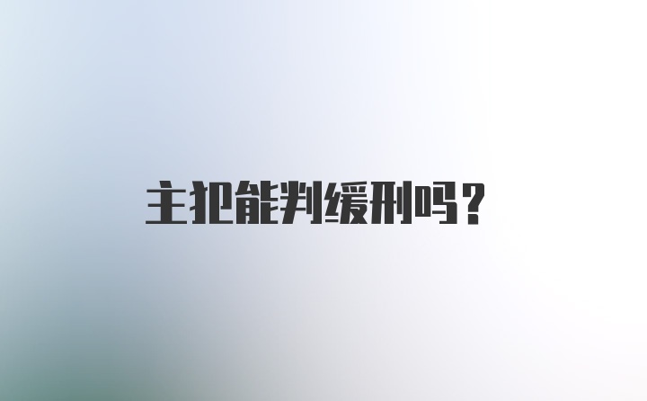 主犯能判缓刑吗？