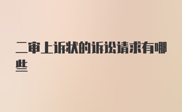 二审上诉状的诉讼请求有哪些