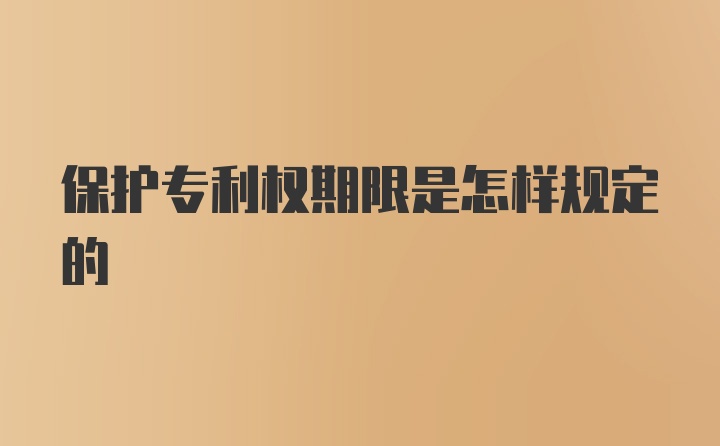 保护专利权期限是怎样规定的