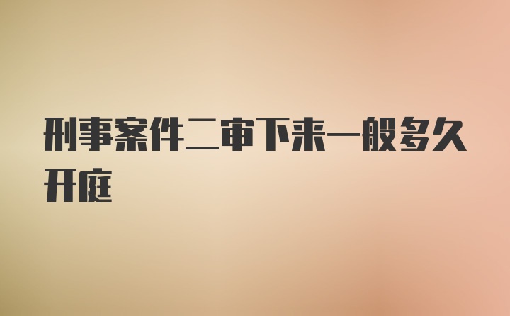 刑事案件二审下来一般多久开庭