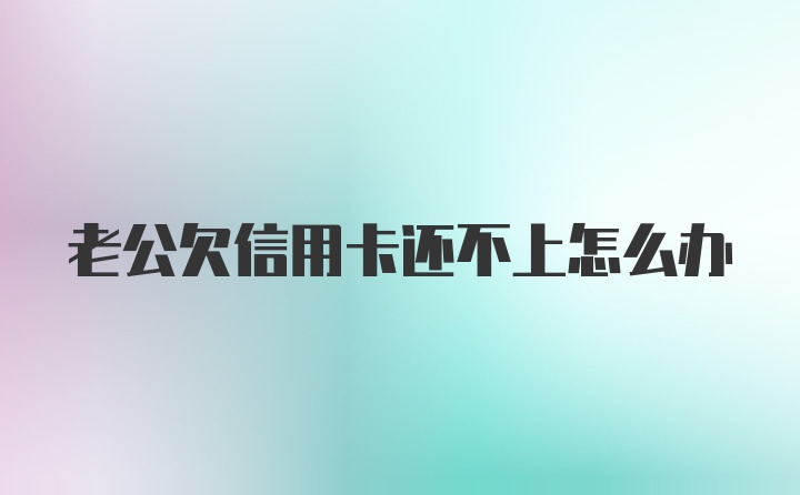 老公欠信用卡还不上怎么办