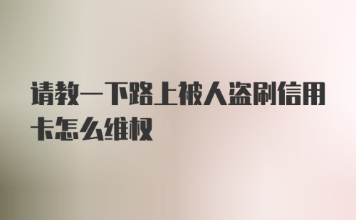 请教一下路上被人盗刷信用卡怎么维权