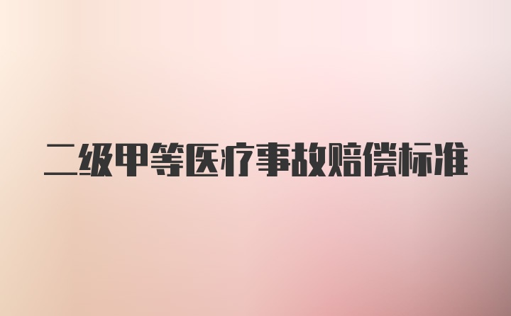 二级甲等医疗事故赔偿标准