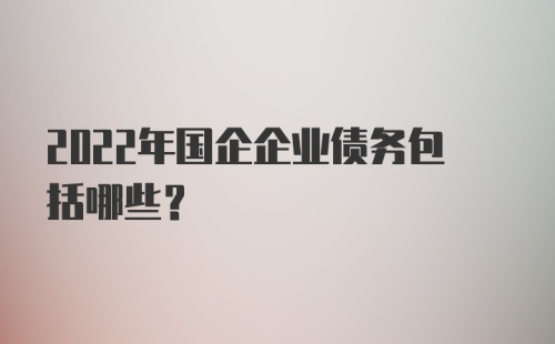 2022年国企企业债务包括哪些？