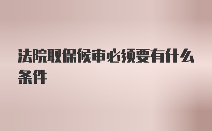 法院取保候审必须要有什么条件