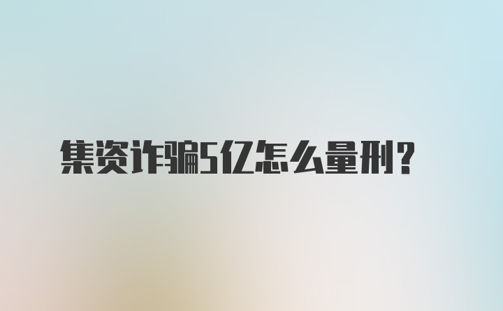 集资诈骗5亿怎么量刑？