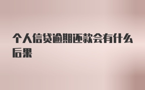 个人信贷逾期还款会有什么后果