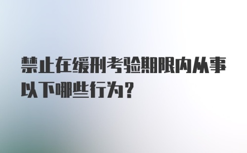 禁止在缓刑考验期限内从事以下哪些行为?