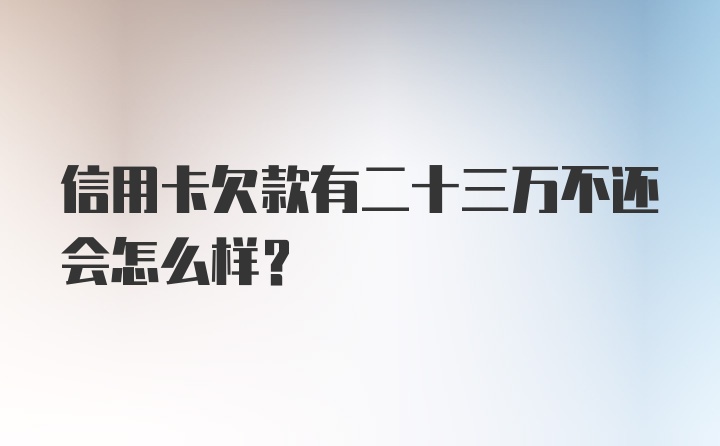 信用卡欠款有二十三万不还会怎么样?