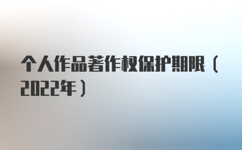 个人作品著作权保护期限（2022年）