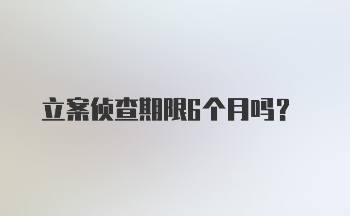 立案侦查期限6个月吗？