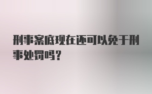 刑事案底现在还可以免于刑事处罚吗？