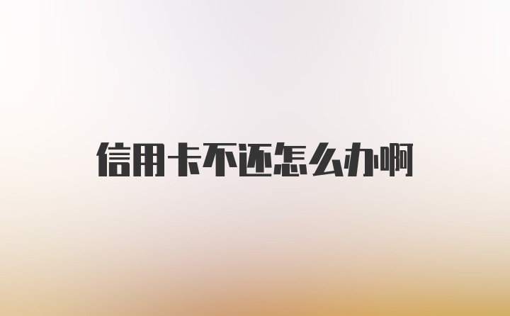 信用卡不还怎么办啊