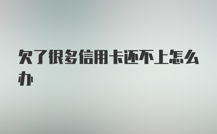 欠了很多信用卡还不上怎么办