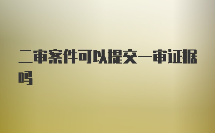 二审案件可以提交一审证据吗