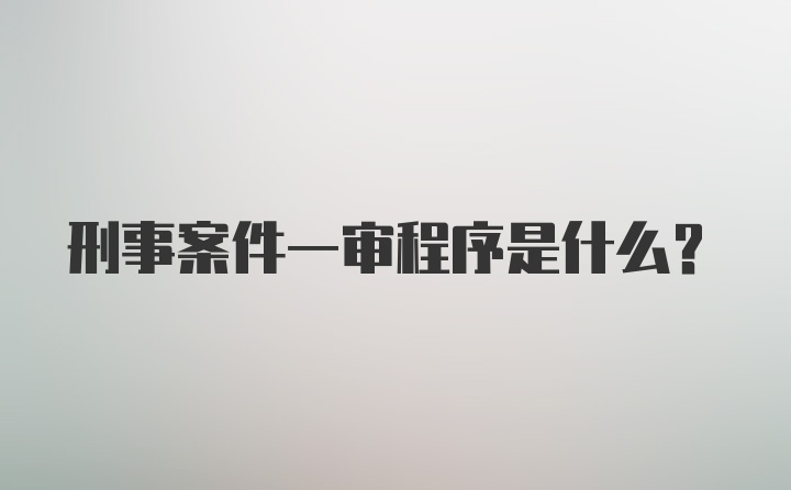 刑事案件一审程序是什么？