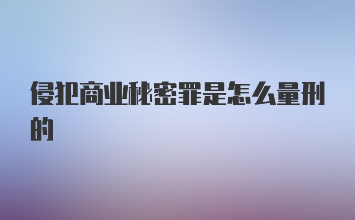 侵犯商业秘密罪是怎么量刑的