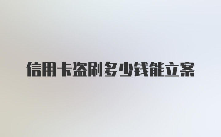 信用卡盗刷多少钱能立案