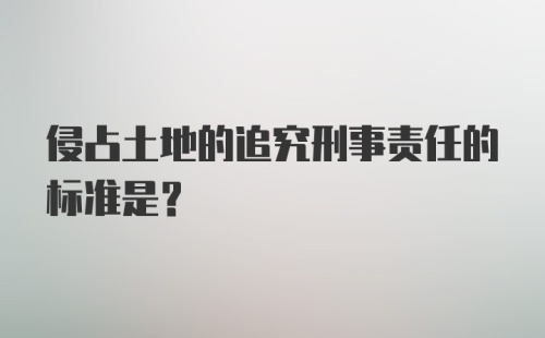 侵占土地的追究刑事责任的标准是？