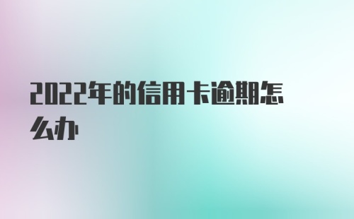 2022年的信用卡逾期怎么办